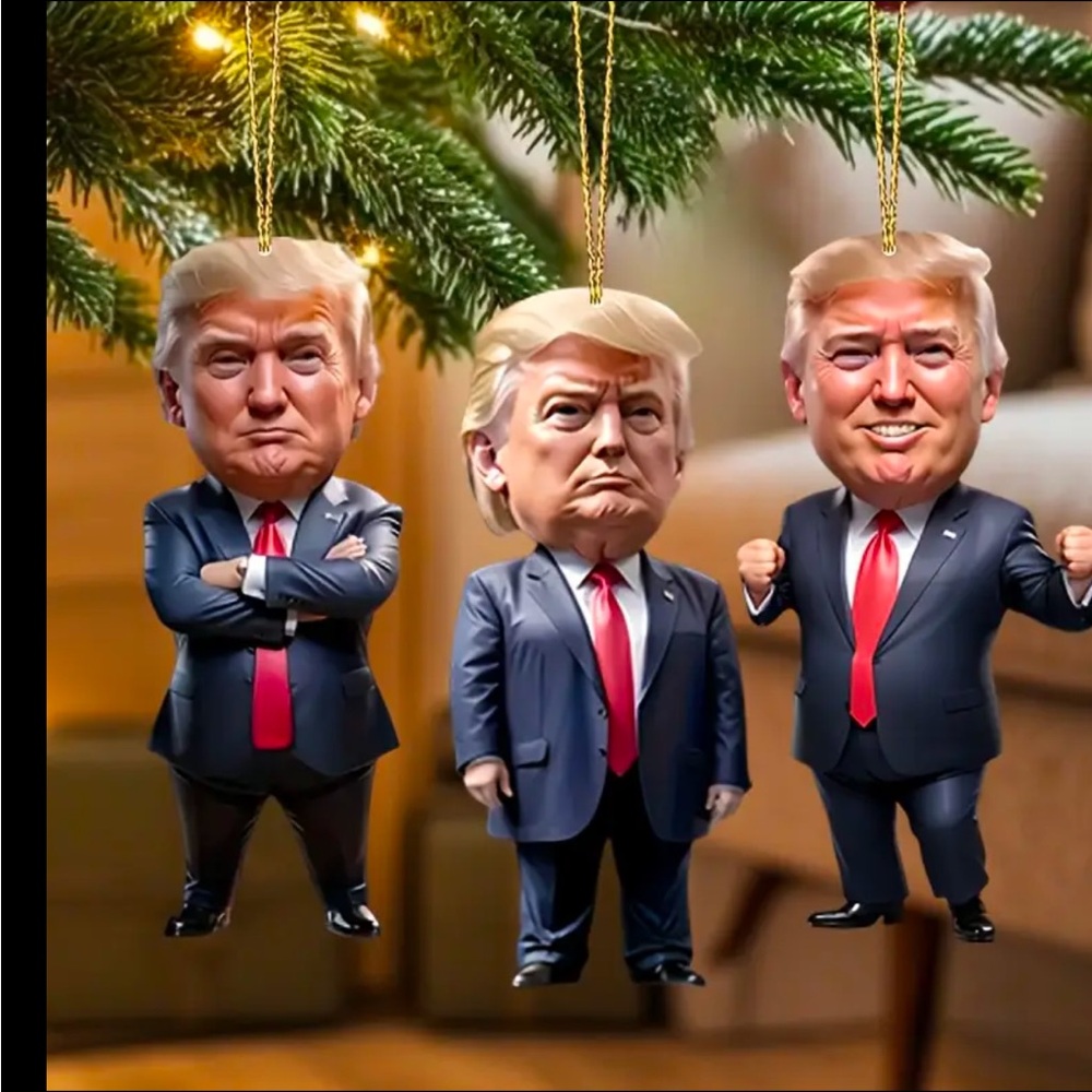 3pcs Trump Christmas Ornaments Set